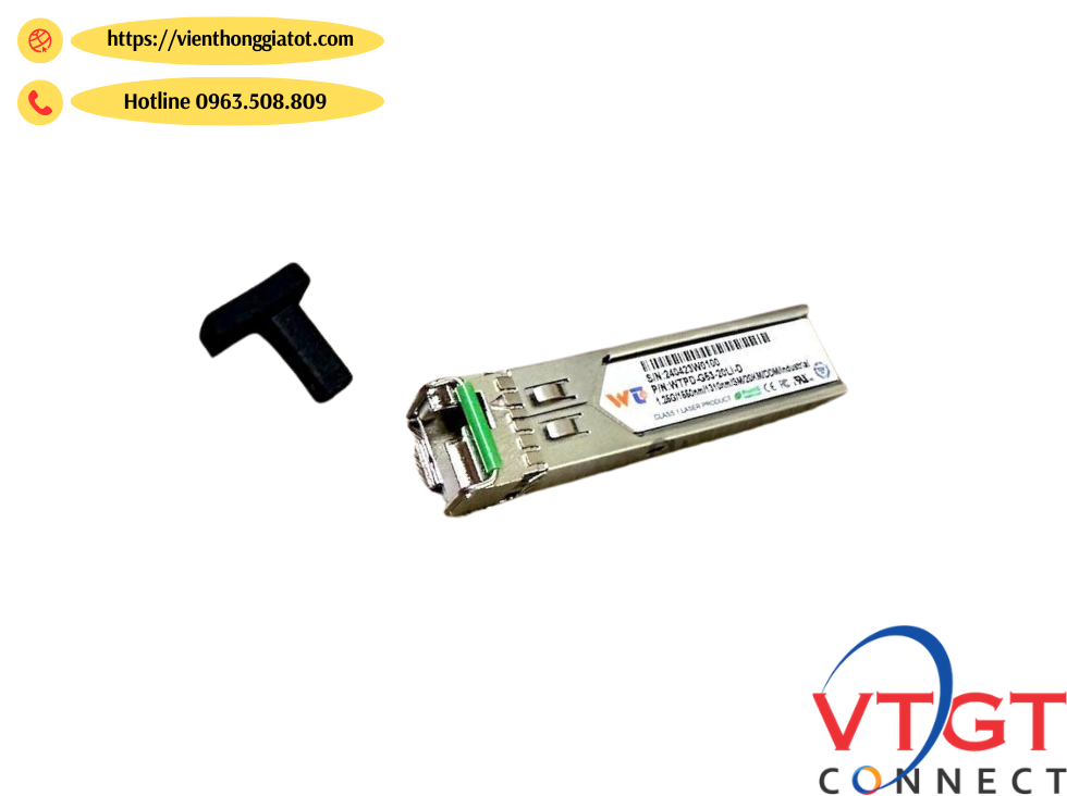Module Quang SFP chuẩn công nghiệp singlemode 1 sợi quang 20km 1550/1310nm mã YT-PS-G53-20LI-D Module Quang SFP chuẩn công nghiệp singlemode 1 sợi quang 20km 1550/1310nm mã YT-PS-G53-20LI-D