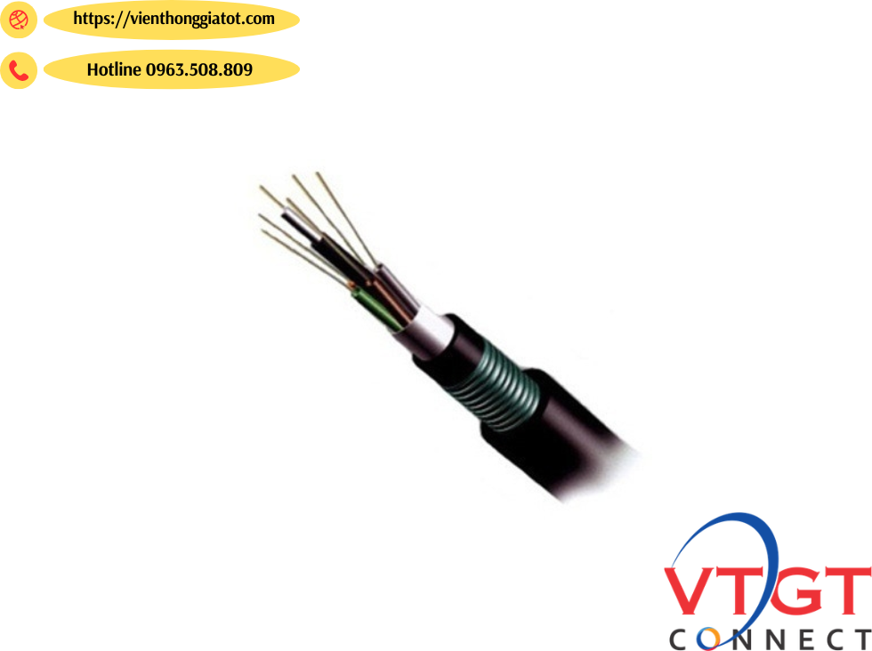 Cáp quang ngầm luồn cống 24Fo Kim loại Vinacap CKL-24FO