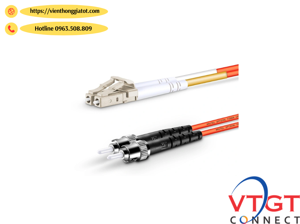 Dây nhảy quang Multi mode MM OM2 50/125μm chuẩn ST-LC Duplex