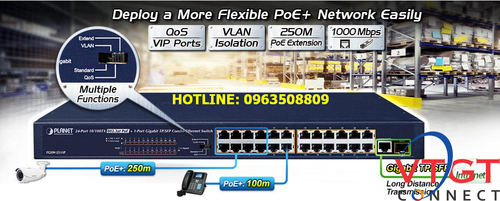 Switch Planet POE 24 cổng FGSW-2511P
