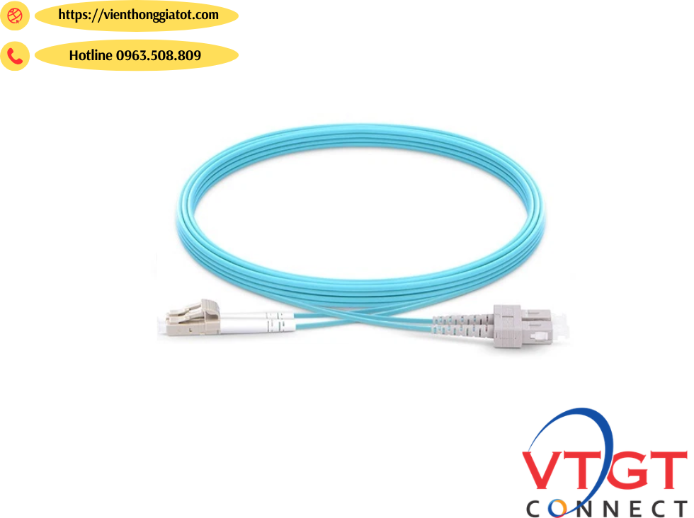 dây nhảy quang Multmode OM3 SC-LC duplex dài 1M