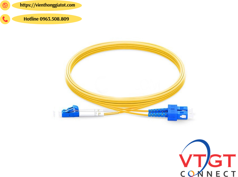 dây nhảy quang singlemode SC-LC duplex dài 1M