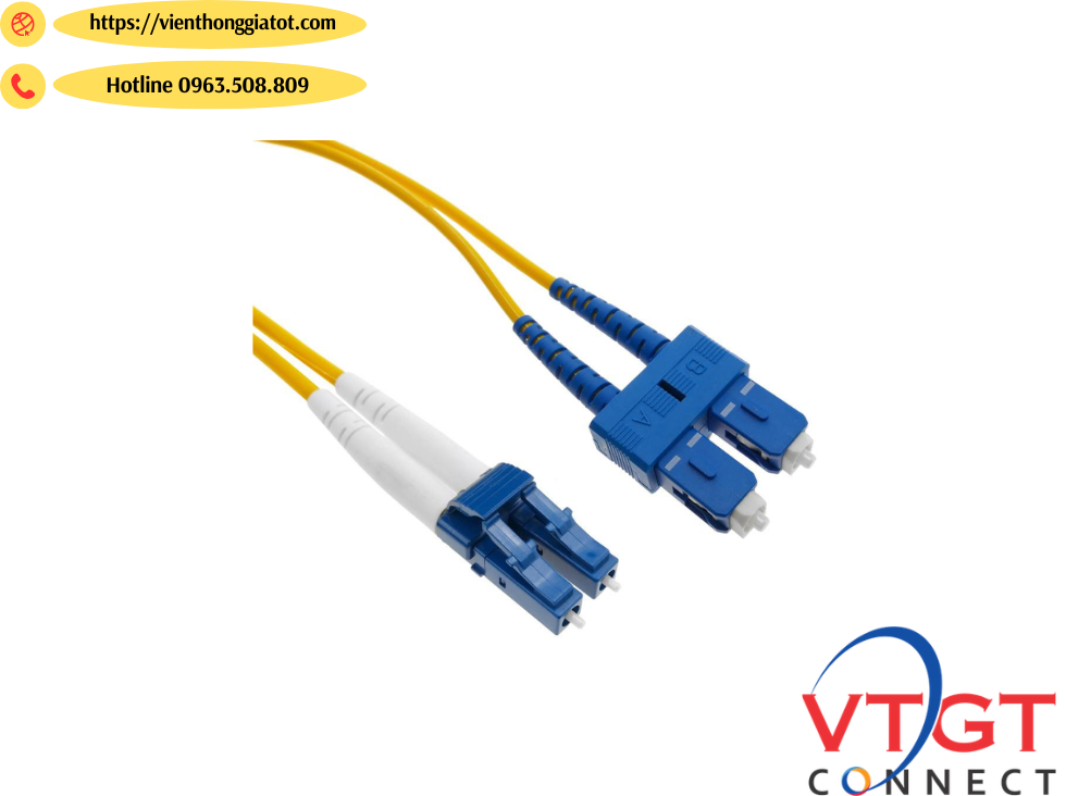 dây nhảy quang singlemode SC-LC duplex dài 1M
