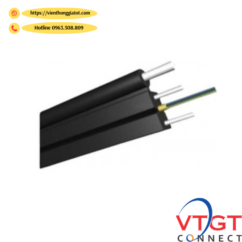 Dây thuê bao quang, đệm chặt 02 sợi đơn mode, LLDPE, G652D hiệu POSTEF