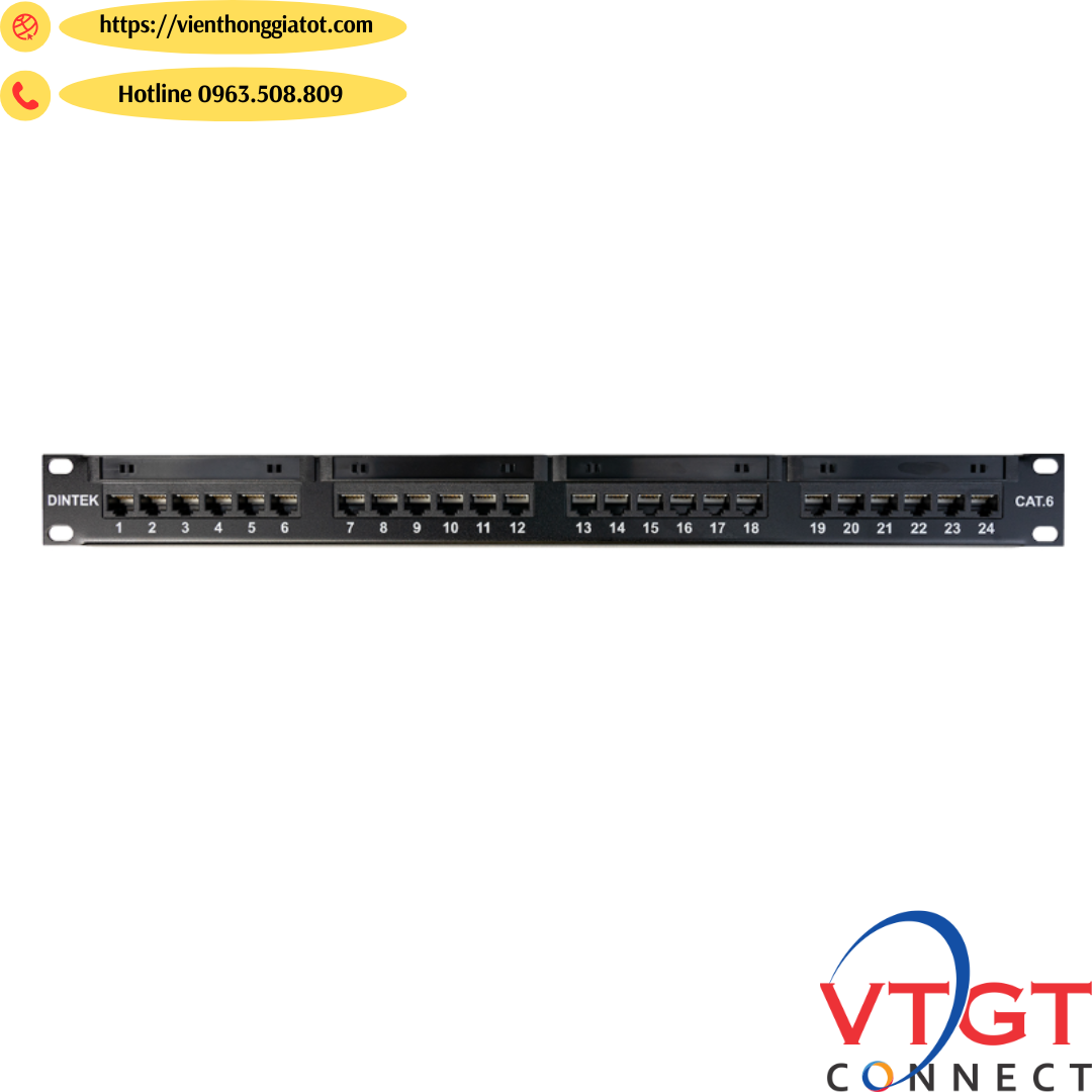 Patch panel 24 cổng Dintex  CAT6 UTP (1402-04011)