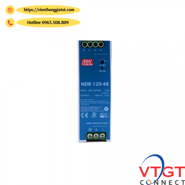 Nguồn công nghiệp 48V 75W DIN-rail  PWR-75-48