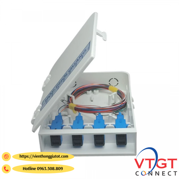 Hộp phối quang ODF 8FO nhựa chuẩn LC single mode đầy đủ phụ kiện