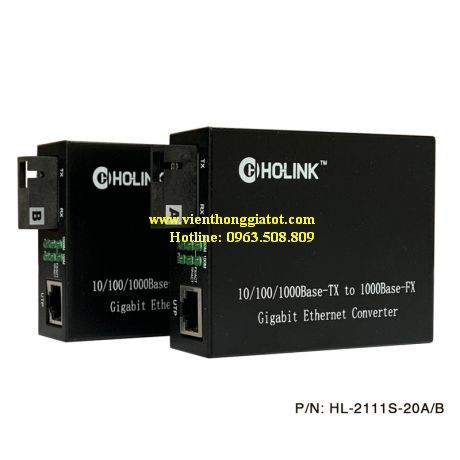Bộ chuyển đổi quang điện Converter quang HOLINK 1 sợi 1000M HL-2111S-20A/B