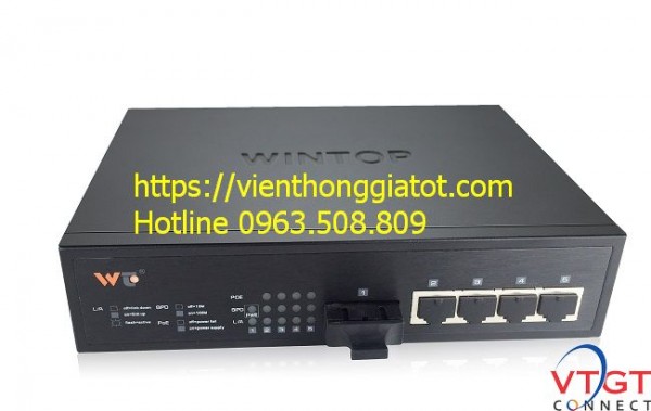 Switch công nghiệp 4 cổng POE Wintop YT-DS106-1GF5GT-AF