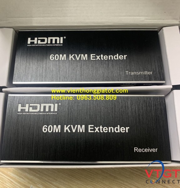 Bộ khuếch đại tín hiệu HDMI 60m qua dây mạng có USB