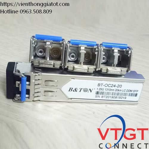 Module quang SFP 1.25 Gbps Multimode, 2 sợi quang BTON mã BT-OC24-02