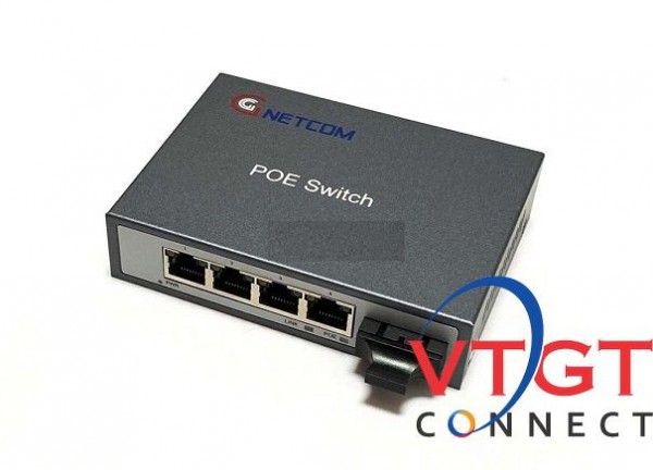 Switch quang 4 Port POE + 2 cổng SC 10/100M GNETCOM