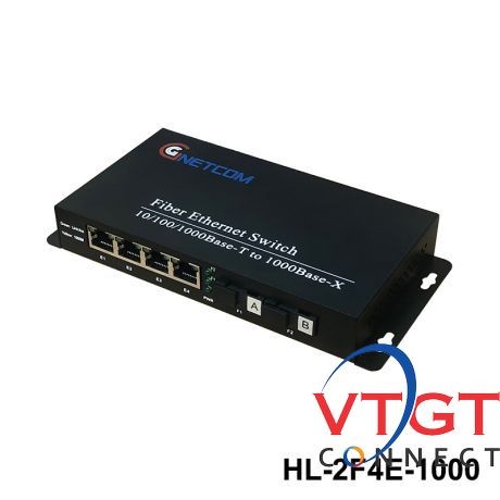 Switch Quang 2 Cổng SC  + 4 Cổng mạng J45 1G GNETCOM HL-2F4E-1000