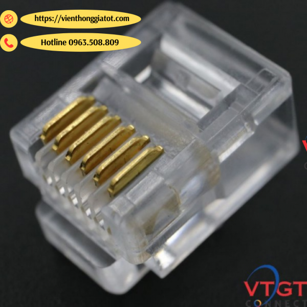 Hạt điện thoại RJ12 6 pin