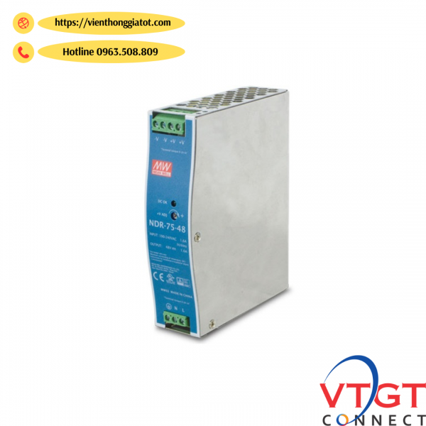 Nguồn công nghiệp Din-Rail 75W/48V model PWR-75-48