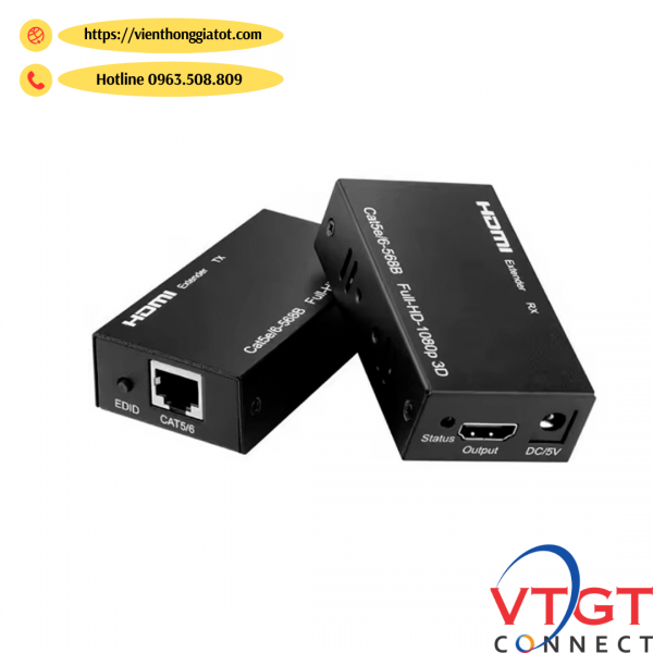 Bộ kéo dài HDMI qua dây mạng 60M hình ảnh 4K