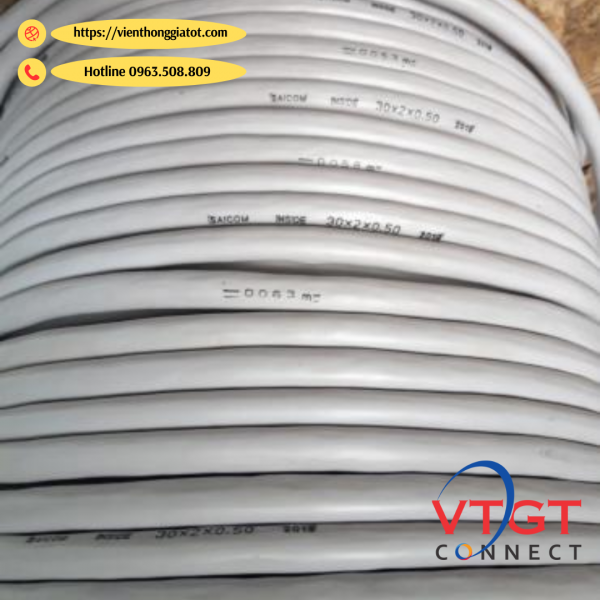 Cáp điện thoại 10 đôi trong nhà 10x2x0.5 Saicom