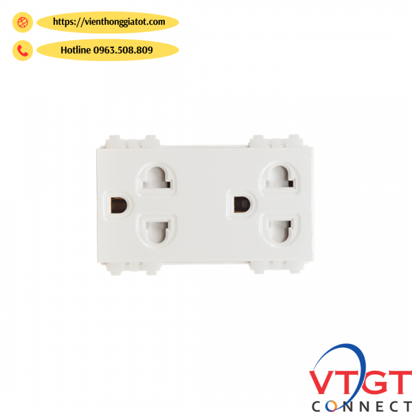 Ổ cắm đôi 3 chấu SINO S18CCUE2