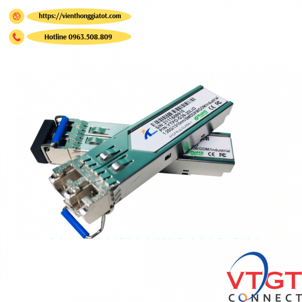 Mô đun quang công nghiêp 1.25G SFP SM 1310nm FP 20KM LC with DDM -40℃~85℃ Industrial mã YTPD-G39-20L 