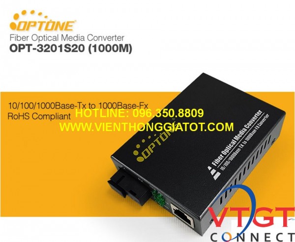 Converter quang Optone 1 sợi OTP- 3201S20 và OTP-3202S20