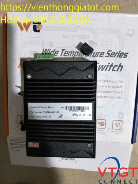 Bộ chuyển đổi quang công nghiệp converter quang công nghiệp wintop model YT-RS232-1GF1GT