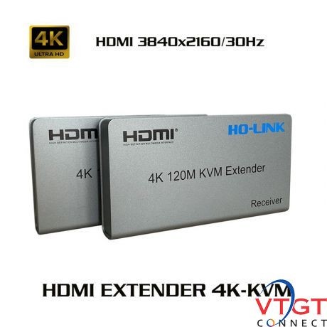 Bộ kéo dài HDMI qua cáp mạng 120M 4K kèm cổng USB HL-HDMI-120KVM(4K)