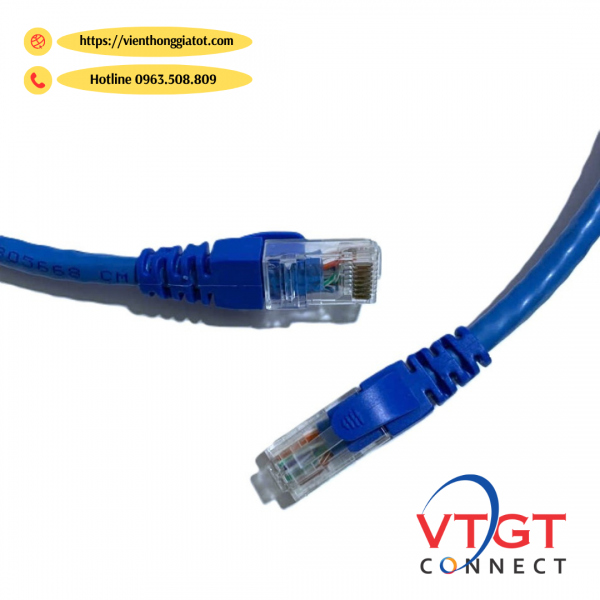 Dây nhảy mạng CAT6 UTP GTNET dài 1M, 1,5M, 2M, 3M, 5M
