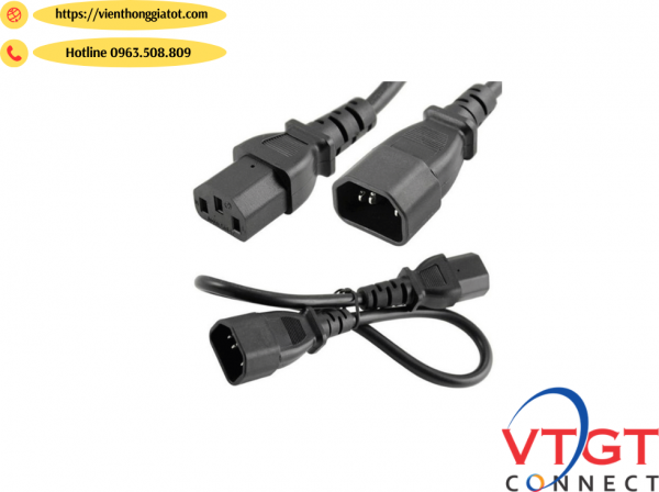 Dây nguồn C13-C14 lõi 3x1.5mm2 dài 1.5M 