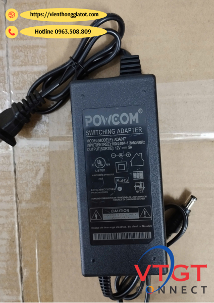 Nguồn Adapter DC 12V-5A 