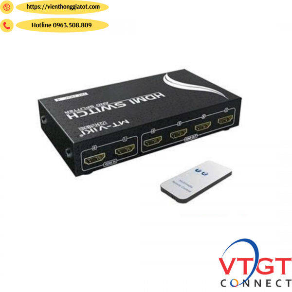 Bộ chia HDMI 2 cổng vào 4 cổng ra hỗ trợ 4K@30Hz