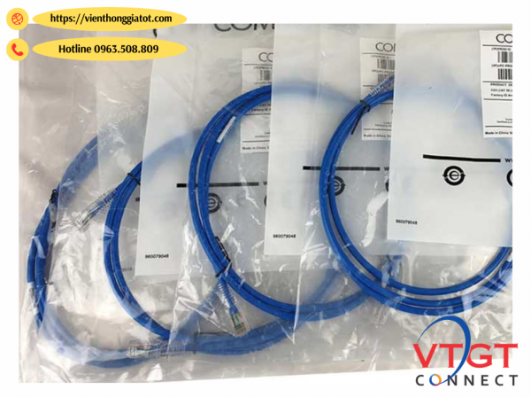 Dây nhảy mạng CAT6A Commscope dài 0.5M (50cm) P/N: NPC6ASZDB-WT050C