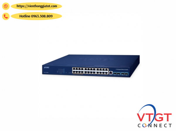 GS-6311-24T4X Thiết bị chuyển mạch Switch Planet Layer 3 24-Port 10/100/1000T + 4-Port 10G SFP+ Mana