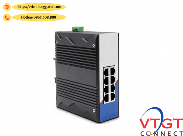 Switch công nghiệp 8RJ45x10/100/1000Base-T DIN Rail wintop YT-RS238-8GT 