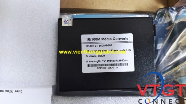 Converter quang 1 sợi tốc độ 10/100 Bton BT-950SM-25A