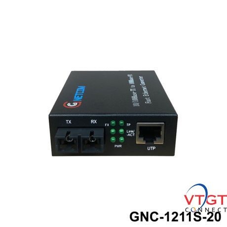 Bộ chuyển đổi quang điện, converter quang GNETCOM 10/100M  PN: GNC-1211S-20