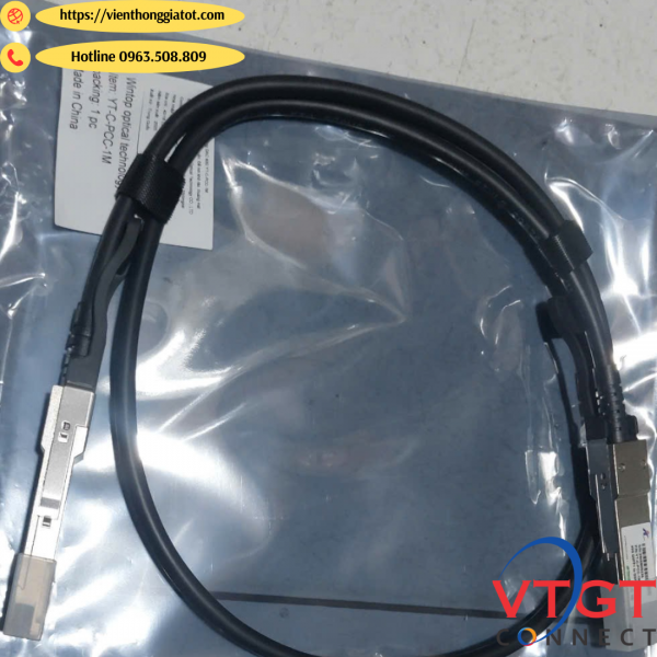 Dây cáp DAC QSFP+ to QSFP+ 40G model YT-C-PCC-XX ( 40G QSFP+  to QSFP+; 1m  30AWG ) Wintop