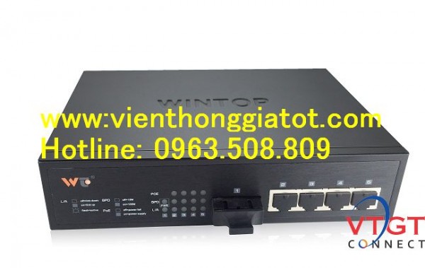 4-port 10/100/1000Base-T+2-port 1000Base-F PoE,Switch WINTOP YT-DS106-2GF4GT-AF