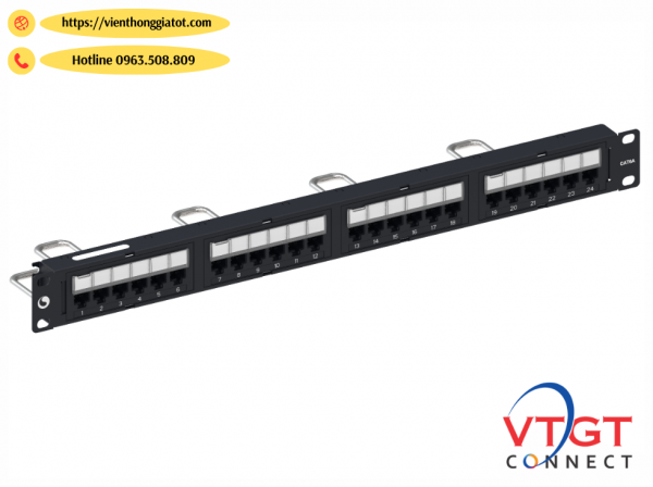 Patch panel 24 port Cat6A chống nhiễu Commscope P/N: 760162800